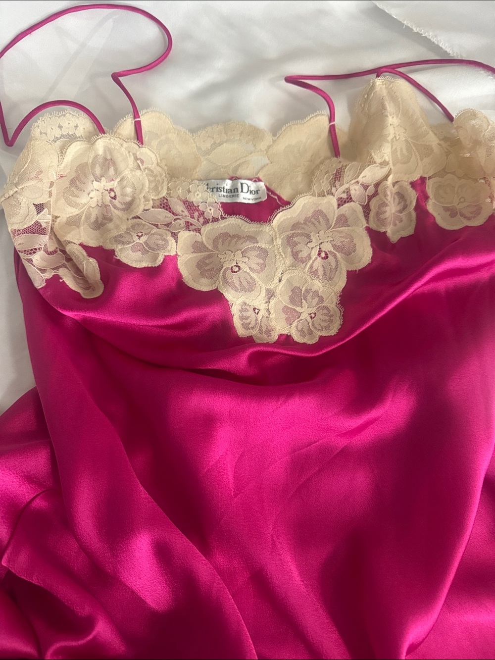 ✨ Vintage Christian Dior Lingerie Nightgown / Negligee ✨ Fushia